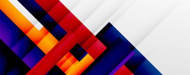 Gölge çizgileri, modern formlar, dikdörtgenler, kareler ve akışkan eğimlere sahip geometrik soyut arkaplanlar. Parlak renkli çizgiler serin arkaplanlar