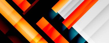 Gölge çizgileri, modern formlar, dikdörtgenler, kareler ve akışkan eğimlere sahip geometrik soyut arkaplanlar. Parlak renkli çizgiler serin arkaplanlar