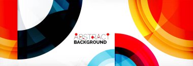 Yuvarlak şekiller, üçgenler ve daireler. Modern soyut arkaplan