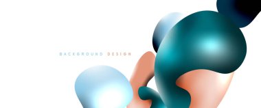 Kabarcıklar soyut arkaplan. Beyaz vektör şablonunda sıvı sıçramaları