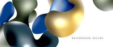 Kabarcıklar soyut arkaplan. Beyaz vektör şablonunda sıvı sıçramaları