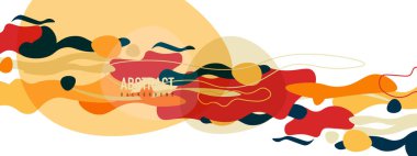 Moda sıvı biçimi, soyut tasarım şekilleri, pankartlar, broşürler, posterler, web iniş sayfaları, kapaklar veya pankartlar için dinamik vektör arkaplanı