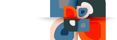 Soyut yuvarlak şekiller ve gölge efektleri tekrarlanan vektör modern geometrik arkaplan kümesi