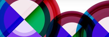 Yuvarlak şekiller, üçgenler ve daireler. Modern soyut arkaplan