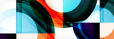 Yuvarlak şekiller, üçgenler ve daireler. Modern soyut arkaplan