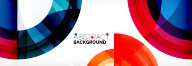 Yuvarlak şekiller, üçgenler ve daireler. Modern soyut arkaplan