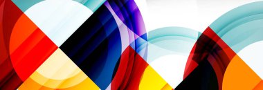 Yuvarlak şekiller, üçgenler ve daireler. Modern soyut arkaplan