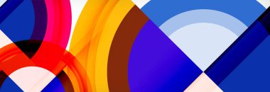 Yuvarlak şekiller, üçgenler ve daireler. Modern soyut arkaplan