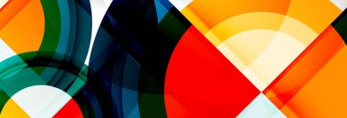 Yuvarlak şekiller, üçgenler ve daireler. Modern soyut arkaplan