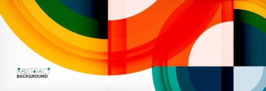 Yuvarlak şekiller, üçgenler ve daireler. Modern soyut arkaplan