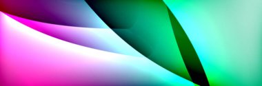 Akışkan gradyan neon renk dalgaları, vektör soyut arkaplan