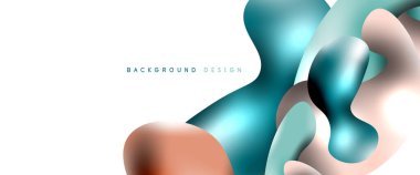 Kabarcıklar soyut arkaplan. Beyaz vektör şablonunda sıvı sıçramaları