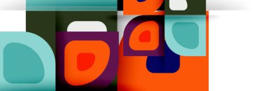 Soyut yuvarlak şekiller ve gölge efektleri tekrarlanan vektör modern geometrik arkaplan kümesi