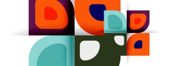 Soyut yuvarlak şekiller ve gölge efektleri tekrarlanan vektör modern geometrik arkaplan kümesi