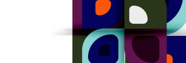 Soyut yuvarlak şekiller ve gölge efektleri tekrarlanan vektör modern geometrik arkaplan kümesi