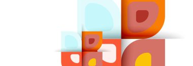 Soyut yuvarlak şekiller ve gölge efektleri tekrarlanan vektör modern geometrik arkaplan kümesi