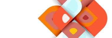 Soyut yuvarlak şekiller ve gölge efektleri tekrarlanan vektör modern geometrik arkaplan kümesi