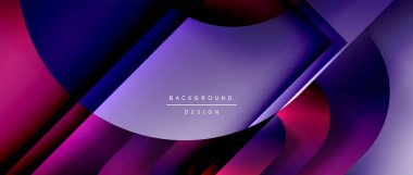 Çizgiler ve modern formlarla vektör geometrik arkaplan. Soyut yuvarlak şekiller, gölge ve ışık efektleri ile akışkan eğimli