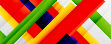 Gölge çizgileri, modern formlar, dikdörtgenler, kareler ve akışkan eğimlere sahip geometrik soyut arkaplanlar. Parlak renkli çizgiler serin arkaplanlar