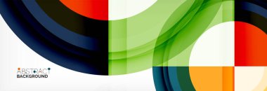 Yuvarlak şekiller, üçgenler ve daireler. Modern soyut arkaplan