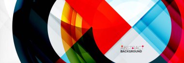 Yuvarlak şekiller, üçgenler ve daireler. Modern soyut arkaplan