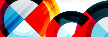 Yuvarlak şekiller, üçgenler ve daireler. Modern soyut arkaplan