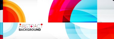 Yuvarlak şekiller, üçgenler ve daireler. Modern soyut arkaplan