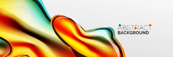 Vector abstracte achtergrond, vloeiende vloeibare stijl zeepbel met metallic, kleur quicksilver chroom textuur en kleur gloeien effecten — Stockvector