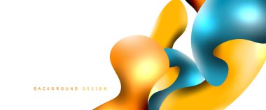 Kabarcıklar soyut arkaplan. Beyaz vektör şablonunda sıvı sıçramaları