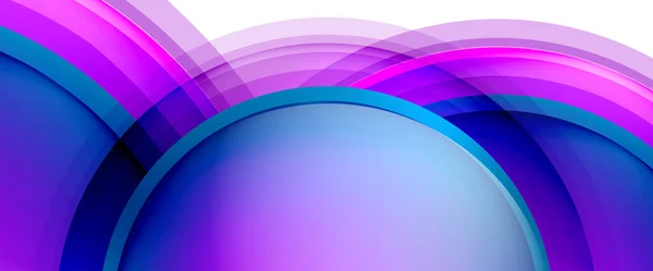 Cirkels en bellen abstracte achtergrond. Vloeibare vloeibare ronde vormen voor webbanner, app of poster — Stockvector
