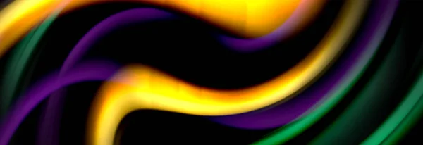 Movimento dinâmico fundo abstrato. Cor listras borradas em preto. Cartaz de linhas líquidas de onda. Ilustração vetorial —  Vetores de Stock