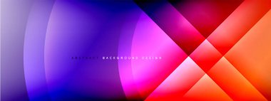 Vektör soyut arkaplan - gölgeler ve ışık efektleri ile sıvı gradyanı üzerinde daire ve çapraz çapraz. Metin için tekno ya da ticari parlak tasarım şablonları