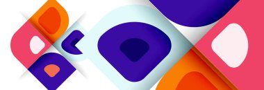 Soyut yuvarlak şekiller ve gölge efektleri tekrarlanan vektör modern geometrik arkaplan kümesi