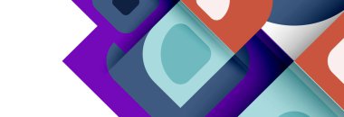 Soyut yuvarlak şekiller ve gölge efektleri tekrarlanan vektör modern geometrik arkaplan kümesi