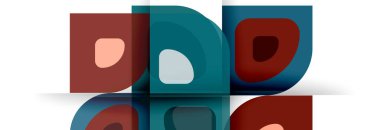 Soyut yuvarlak şekiller ve gölge efektleri tekrarlanan vektör modern geometrik arkaplan kümesi