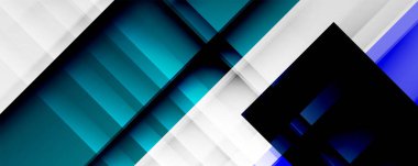 Gölge çizgileri, modern formlar, dikdörtgenler, kareler ve akışkan eğimlere sahip geometrik soyut arkaplanlar. Parlak renkli çizgiler serin arkaplanlar