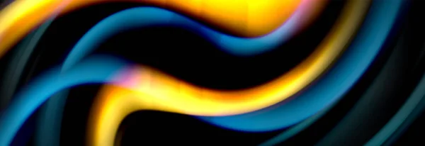 動的運動抽象的背景。黒の色のぼやけた縞。波の液体ラインポスター。ベクターイラスト — ストックベクタ