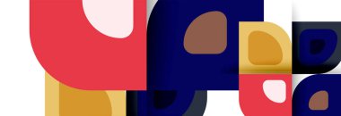 Soyut yuvarlak şekiller ve gölge efektleri tekrarlanan vektör modern geometrik arkaplan kümesi