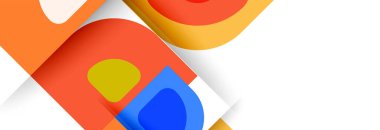 Soyut yuvarlak şekiller ve gölge efektleri tekrarlanan vektör modern geometrik arkaplan kümesi