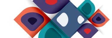 Soyut yuvarlak şekiller ve gölge efektleri tekrarlanan vektör modern geometrik arkaplan kümesi