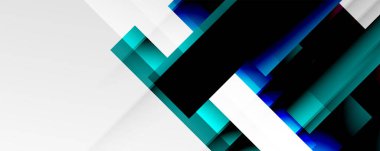 Gölge çizgileri, modern formlar, dikdörtgenler, kareler ve akışkan eğimlere sahip geometrik soyut arkaplanlar. Parlak renkli çizgiler serin arkaplanlar