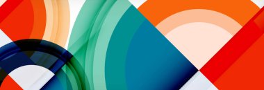 Yuvarlak şekiller, üçgenler ve daireler. Modern soyut arkaplan