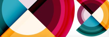 Yuvarlak şekiller, üçgenler ve daireler. Modern soyut arkaplan