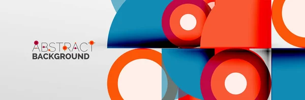 Яркие цветовые круги, абстрактные круглые формы и композиция треугольников с теневыми эффектами. Векторный современный геометрический шаблон — стоковый вектор