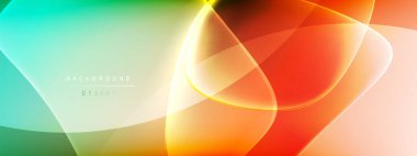 Vektör soyut arkaplan - sıvı kabarcıklar, gölgeler ve ışık efektleri ile sıvı gradyan şekiller. Metin için parlak tasarım şablonu