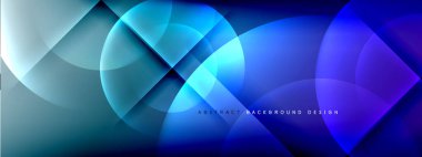 Vektör soyut arkaplan - gölgeler ve ışık efektleri ile sıvı gradyanı üzerinde daire ve çapraz çapraz. Metin için tekno ya da ticari parlak tasarım şablonları