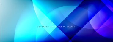 Vektör soyut arkaplan - gölgeler ve ışık efektleri ile sıvı gradyanı üzerinde daire ve çapraz çapraz. Metin için tekno ya da ticari parlak tasarım şablonları