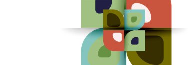 Soyut yuvarlak şekiller ve gölge efektleri tekrarlanan vektör modern geometrik arkaplan kümesi