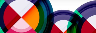 Yuvarlak şekiller, üçgenler ve daireler. Modern soyut arkaplan