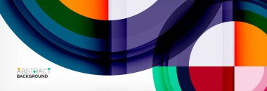 Yuvarlak şekiller, üçgenler ve daireler. Modern soyut arkaplan